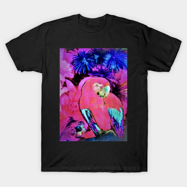 TROPICAL ART POSTER PARROT MACAW EXOTIC DECO PRINT T-Shirt by jacquline8689